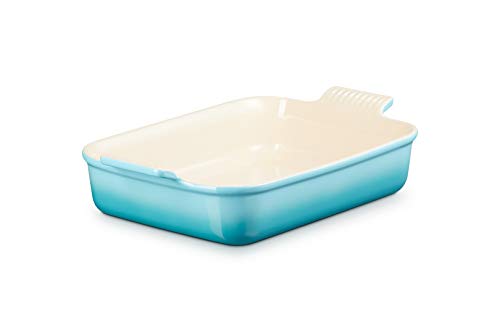 Le Creuset Bandeja rectangular Heritage de cerámica de gres, 32 cm, 4L, Caribe