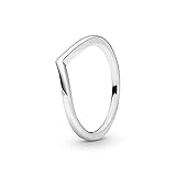 Pandora Anillo con diseño de hueso de la suerte de plata de ley pulida