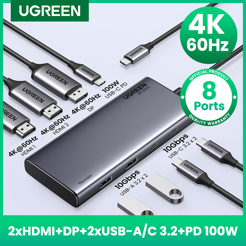 UGREEN-HUB USB C con Triple pantalla