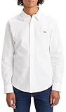 Levi's Long-Sleeve Battery Housemark Slim Camisa, White, Hombre