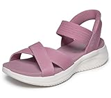 Skechers Sandalia Ultra Flex 3.0 para mujer, Never Better, rosa fucsia