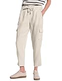 STREET ONE Pantalones de Lino con Aspecto Cargo, Moonstone Sand