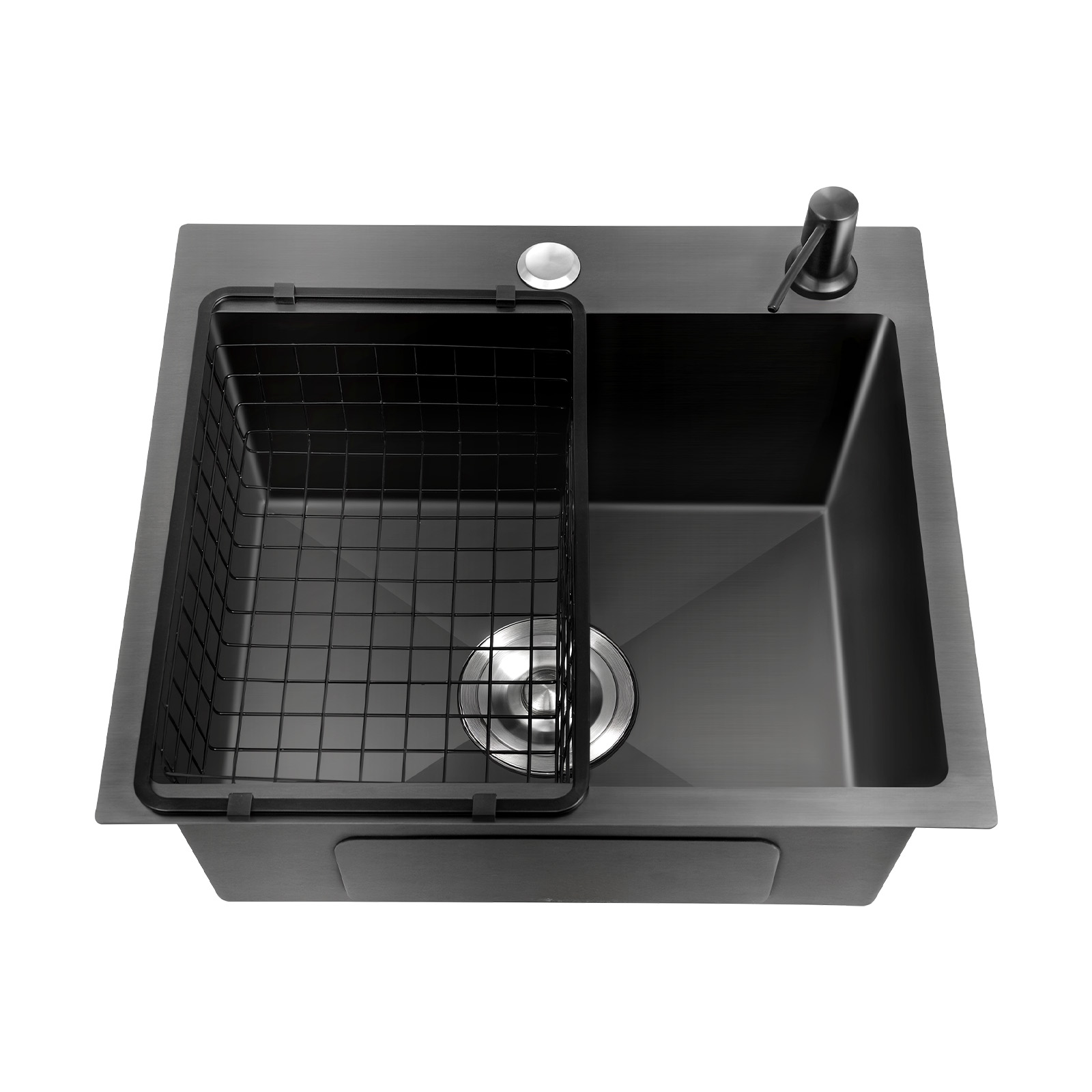Juego completo de fregadero de cocina de alta clase, 45*40*20Cm, fregadero negro de un solo cuenco