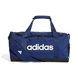 Adidas Essentials Linear Duffel Bag, Dark Blue/White