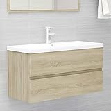 Lumanois Armario Lavabo Madera contrachapada Roble Sonoma 90x38,5x45 cm