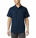 Columbia Hombre Camisa de manga corta, Azul ( Collegiate Navy ), XL