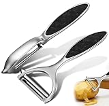 Pelador de Verduras Acero Inoxidable, Pelador de Patatas con Cuchilla Giratoria y Mango Ergonómico