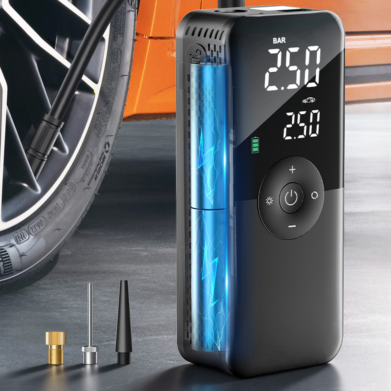 CARSUN-Inflador de neumáticos recargable, bomba de aire portátil, compresor Digital inalámbrico
