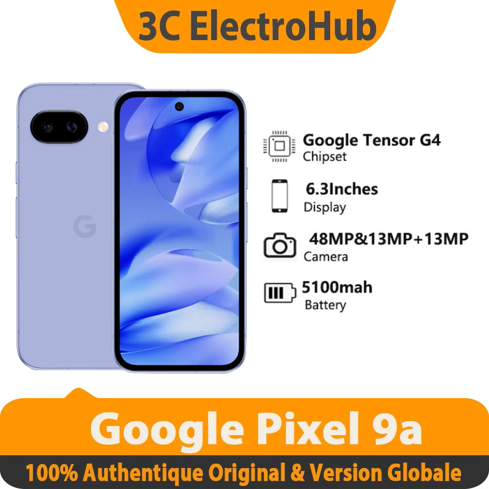 Google pixel 9a, 6,3", 1080x2424, POLED, 120Hz 5100mah. Smartphone Google tsor G4 Titan m2, 8G RAM