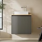 Planetmöbel Conjunto de Muebles de baño Lavabo con Mueble bajo 56 x 55 x 30 cm Antracita