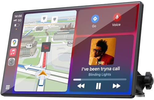 Pantalla CarPlay LAMTTO Inalámbrica de 9 Pulgadas para A-pple CarPlay & Android Auto