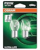 OSRAM ULTRA LIFE P21W, lámpara de señalización halógena, luz de freno, luz adicional trasera