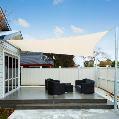 Toldo Vela de Sombra Impermeable Rectangular 2,5x4m Protección Rayos UV para Exterior