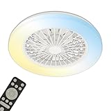 Briloner - Ventilador De Techo Con Luz, CCT, Iluminación 5 Velocidades, Control Remoto, Regulable