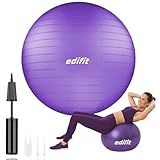 EDIFIT, Pelota de Pilates, 55,65 y 75, Ejercicio en Casa, Incluye Hinchador, Fitball
