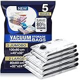 Accenter Bolsas Vacio Ropa 5 Piezas 3XL 100X80cm 2L 80x60cm Bolsas de Almacenamiento al Vacío