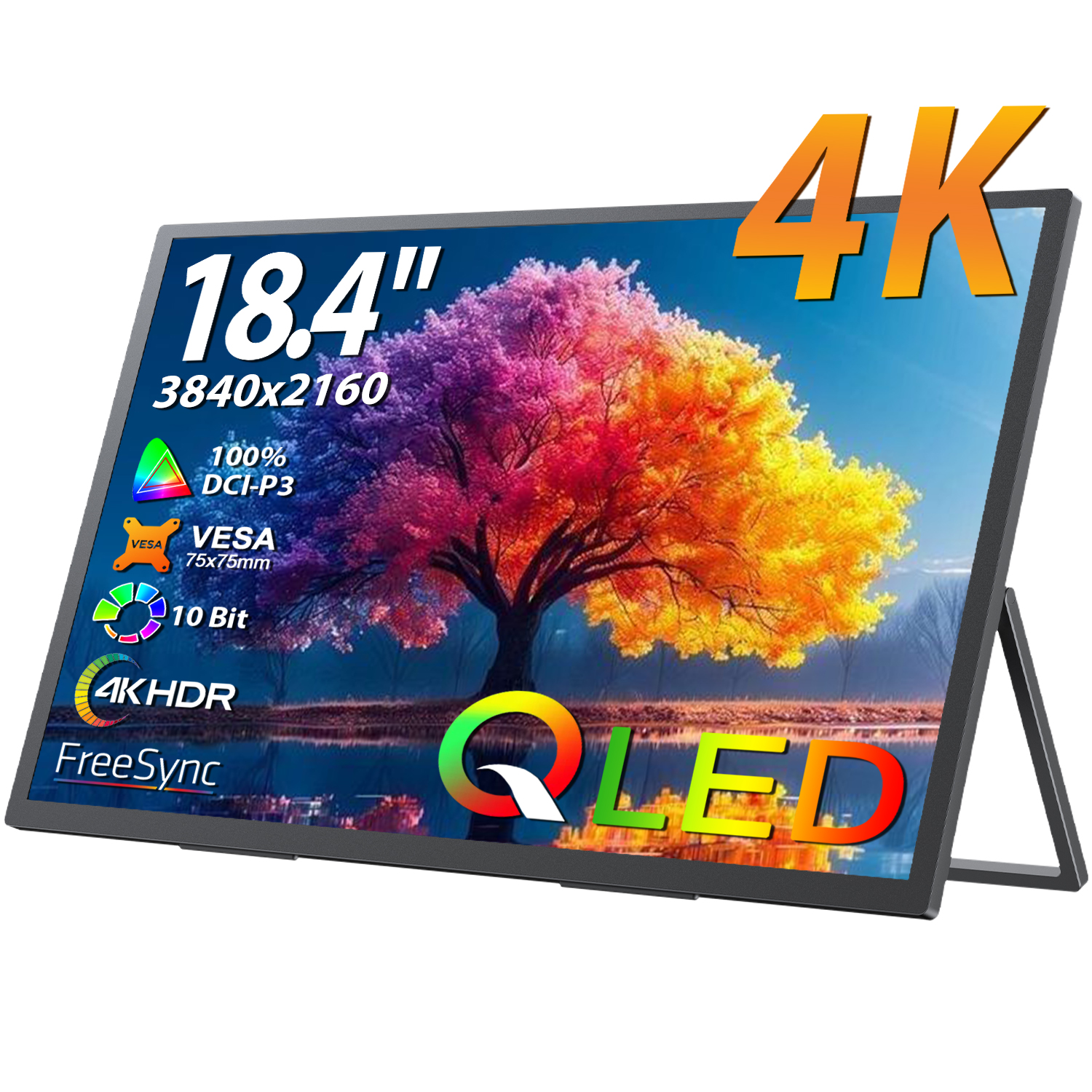 UPERFECT 18.4 pulgadas 4K QLED monitor portátil juego 3840 * 2160 pantalla de computadora FreeSync