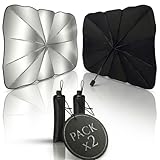 Parasol Coche Delantero (Pack de 2) Protector Solar SUV y Camión Parasol Paraguas Coche Resiste a