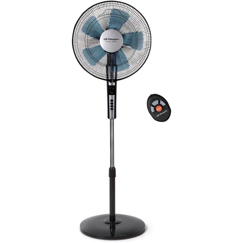 Ventilador de pie silencioso Orbegozo SF 0640 con mando a distancia, oscilante y cabezal inclinable