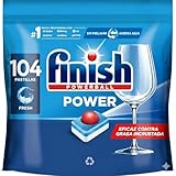 Finish Powerball Power All in 1 Pastillas para el lavavajillas todo en 1 - Pack ahorro 104 pastillas