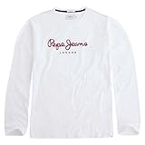 Pepe Jeans Eggo Camiseta para Hombre Slim Fit Manga Larga Blanco