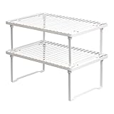 Amazon Basics Estantes de cocina apilables para almacenaje, Blanco