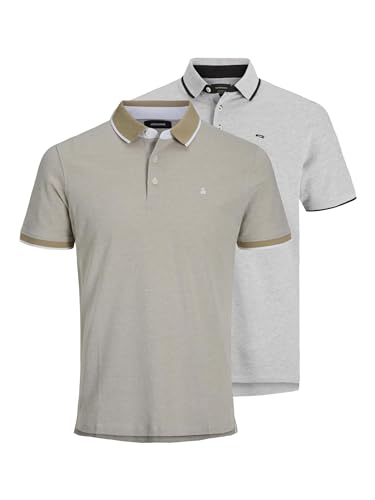Jack & Jones Polo para Hombre Jjepaulos SS 2Pk MP Noos (Paquete de 2)
