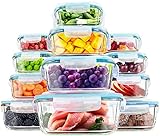 KICHLY - Recipientes De Vidrio Para Alimentos - Paquete De 12 Recipientes Herméticos