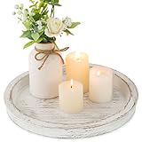 Hanobe Bandeja de Madera para portavelas: Placa Redonda Decorativa para Velas Centro  Mesa de Granja