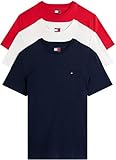 Tommy Jeans Camisetas de Manga Corta Hombre Pack de 3 de algodón, Multicolor