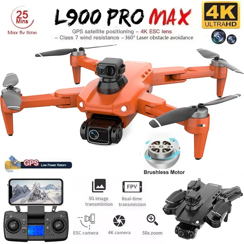 L900 Pro MAX GPS Drone 4K Profesional HD Cámara Dual 5G Wifi 360 °