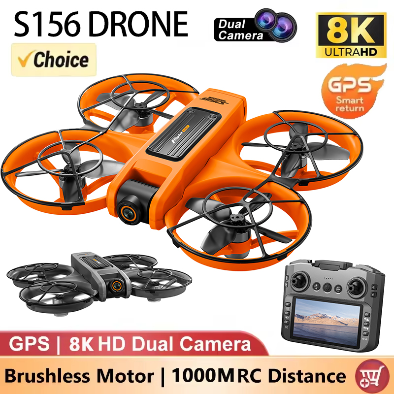 Dron S156 Quadcopter con Cámara Profesional 8K, WIFI 5G FPV, Pantalla Grande de 4.5 Pulgadas