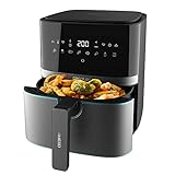 Cecotec Freidora sin Aceite de 5,5 L de Aire Caliente Cecofry Full InoxBlack 5500 Pro. 1700 W