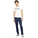 Pepe Jeans Original Stretch Camiseta para Hombre Slim Fit Manga Corta Blanco