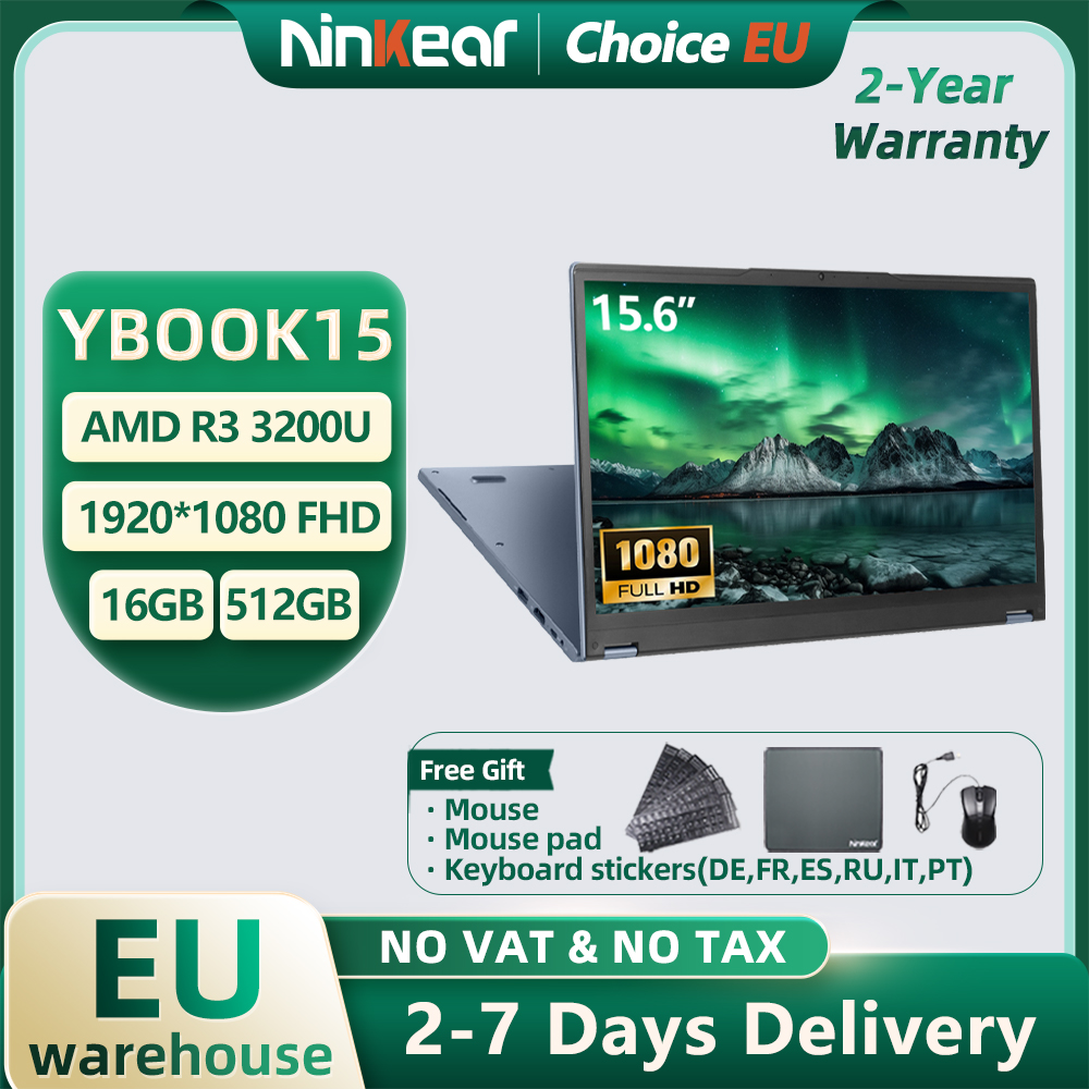 Ninkear YBOOK15 AMD Ryzen 3 3200U 15,6 pulgadas 360 °   Flip FHD Pantalla táctil 16G+512GB
