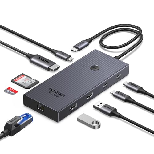 UGREEN Revodok Pro 1091 10Gbps Hub USB C HDMI Ethernet PD 100W  Tarjeta SD TF Puertos de Datos 2A2C