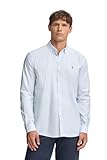 Polo Club Camisa Oxford de Rayas Azul Celeste de Hombre con Logo Bordado 100% algodón