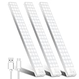 OUILA Luz LED Armario con Sensor Movimiento 5000K 60 LEDs 4 Modos Luz