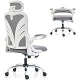 Silla de oficina ergonómica Holludle con respaldo plegable, reposabrazos y reposacabezas 2D