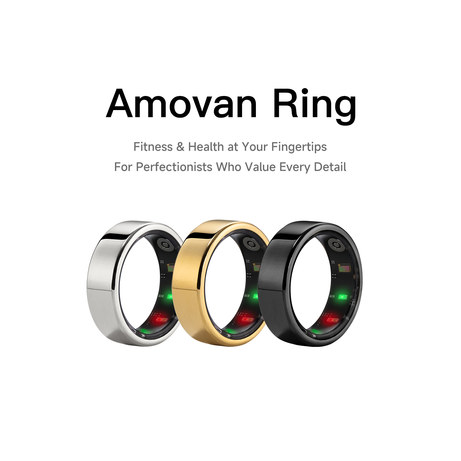 Anillo Inteligente Amovan Nova de Calidad Premium con GPS, Monitor de Ritmo Cardíaco