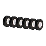 Amazon Basics Cinta aislante, 1.9 cm x 18.2 m, negro, juego de 6, ideal para bricolaje, reparaciones