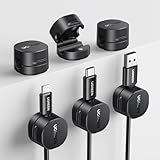 UGREEN [6 Piezas] Clip de Cable de Resorte con Magnético Organizador Cable Autoadhesivo