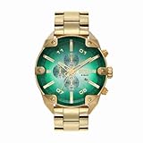 Diesel Reloj Spiked para Hombre, Movimiento cronógrafo de Cuarzo con Correa de Acero Inoxidable