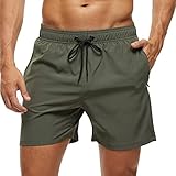 Arcweg Bañador Hombre Pantalones Cortos Hombres con Malla Forro Elástico Correas Ajustable Bolsillos