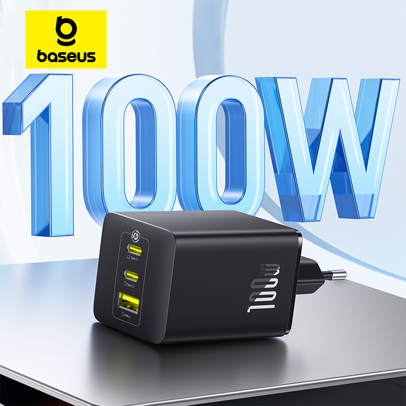 Cargador Baseus 100W GaN para tableta, portátil, móvil con USB-A tipo A,2 puertos C