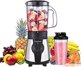 Moulinex Blend & Go, Batidora de vaso de 300 W, Jarra de 1,3 L, Compacta, 4 cuchillas extraíbles