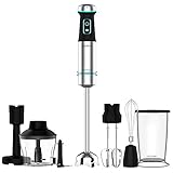 Cecotec Power TitanBlack 1200 XL PerfectCream&Crush batidora de mano, 1200 W, cuchillas de 4 hojas