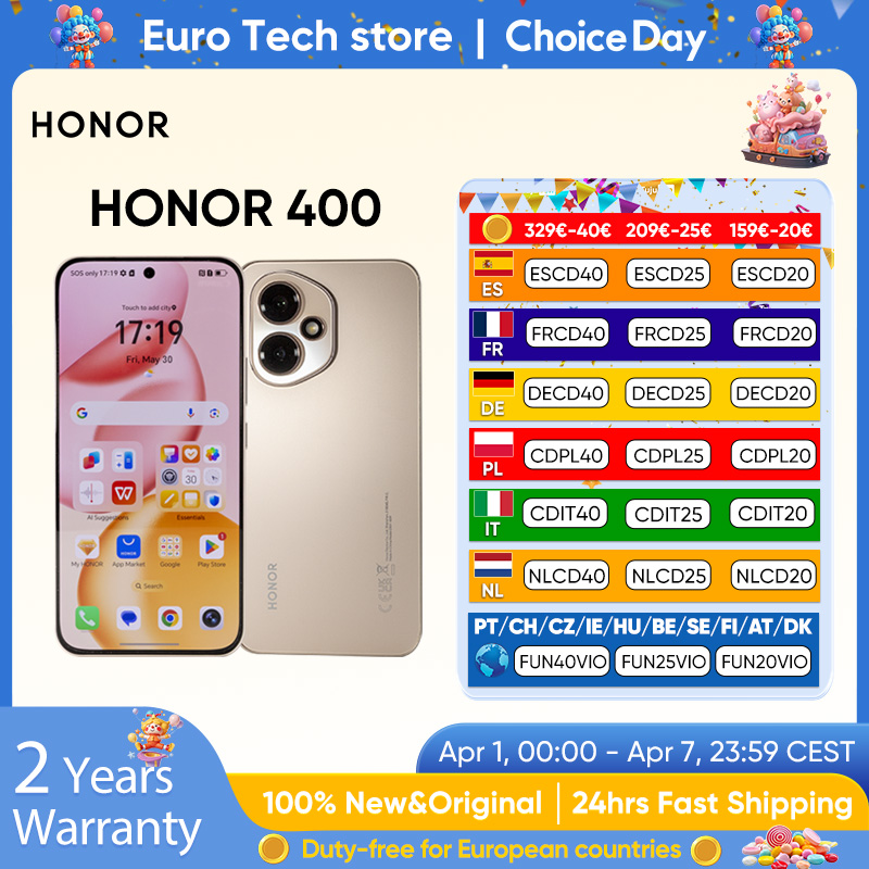 Teléfono Inteligente HONOR 400 5G Snapdragon 7 Gen 3 MagicOS9.0 Cámara IA Ultraclara de 200MP