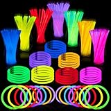 JOYIN 100 Varillas Luminosas, Juego de luces fluorescentes, 7 colores, de neón