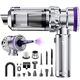 Ortiny Aspirador de Mano, 28000PA Aspiradora sin Cable con Taza Grande Colector de Polvo, 4 en 1